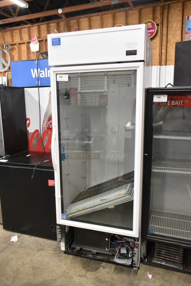 2021 True TSCI-600R-G-PH Metal Commercial Single Door Reach In Cooler Merchandiser w/ Poly Coated Racks. 115 Volts, 1 Phase. Tested and Powers On But Does Not Get Cold - Image 1 of 5