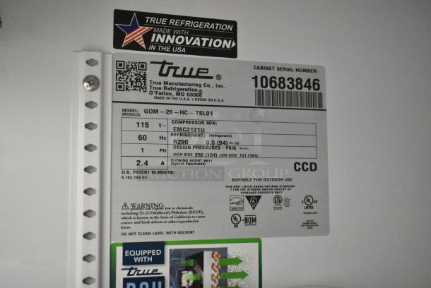 2023 True GDM-26-HC Metal Commercial Single Door Reach In Cooler Merchandiser. 115 Volts, 1 Phase. Tested and Working! - Image 5 of 5