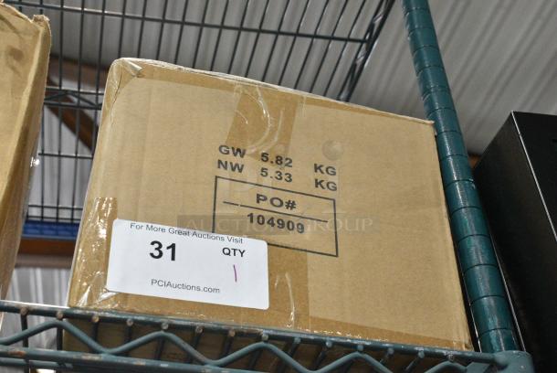 BRAND NEW! Box of 12 TableCraft ACAMR10 10" Round Acacia Display Board with Brushed Nickel Handle - Image 2 of 7