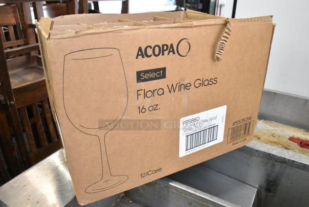BRAND NEW SCRATCH AND DENT! Box of 9 Acopa 5535316 Select Flora 16 oz. Customizable Wine Glass - 12/Case - Image 2 of 4