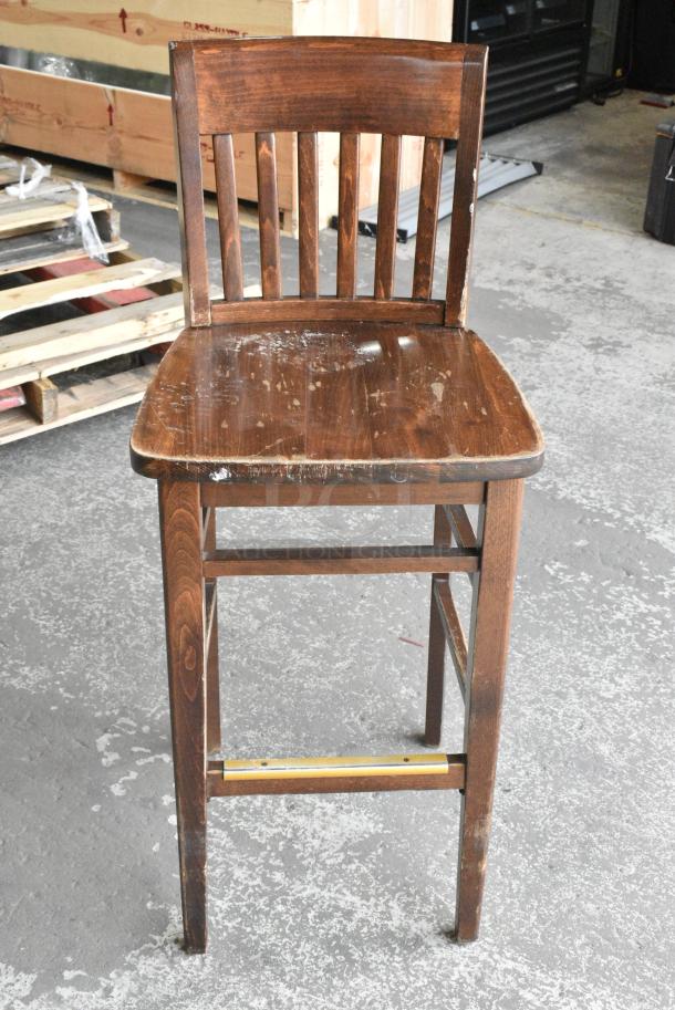 28 Wooden Bar Height Chair. 28 Times Your Bid! - Image 1 of 6