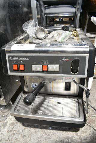 Nuova Simonelli Appia S Stainless Steel Commercial Countertop Single Group Espresso Machine w/ Portafilter and Steam Wand. 110-120 Volts, 1 Phase.