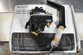 2 BRAND NEW SCRATCH AND DENT! Delta Faucet 820DPA50-BL Contrasta 0.5 GPM Deck-Mount Hardwired Matte Black Finish Hands-Free Sensor Lavatory Faucet with Proximity Sensing Technology. 2 Times Your Bid!