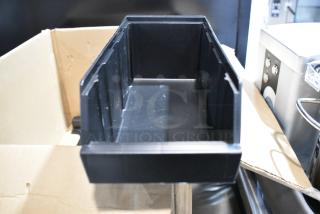 BRAND NEW SCRATCH AND DENT! Black Poly Stand w/ 12 Poly Bins