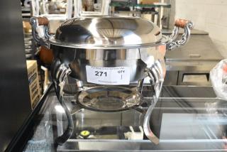 BRAND NEW SCRATCH AND DENT! Stainless Steel Countertop Round Chafer w/ Lid.