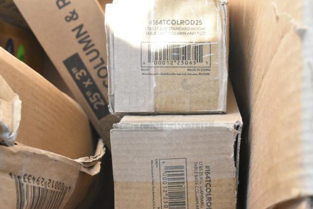 16 BRAND NEW SCRATCH AND DENT! Boxes Including 164TS1800 Lancaster Table & Seating 18" Cast Iron Table Base Spider, Four 164TCOLROD25 Lancaster Table & Seating 25 3/16" Standard Height Table Base Column and Rod, 164TB3030 Lancaster Table & Seating 30" x 30" Cross Cast Iron Table Base Plate, 600UT2436G Regency 18-Gauge Galvanized Steel Adjustable Shelf for 24" x 36" Work Tables, 600TSS3036 Regency Spec Line 30" x 36" 14 Gauge Stainless Steel Commercial Work Table with Undershelf. 16 Times Your Bid! - Image 6 of 11