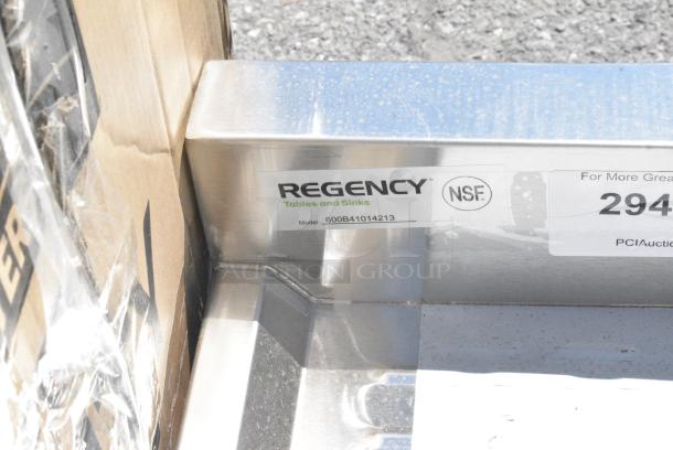 BRAND NEW SCRATCH AND DENT! Regency 600B41014213 4 Bowl Underbar Sink with Two Drainboards - 72" x 18 3/4" - Image 7 of 7