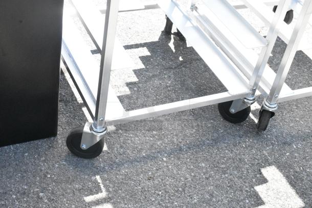 BRAND NEW SCRATCH AND DENT! Channel OT-8 Metal Commercial 8 Tray Aluminum Oval Tray Rack on Commercial Casters. - Image 3 of 6