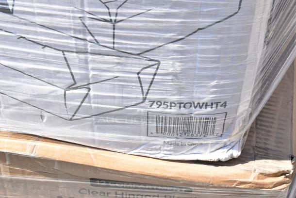 32 BRAND NEW SCRATCH AND DENT! Items Including 130WBKSSPOONH Choice Black Heavy Weight Wrapped Polystyrene Plastic Soup Spoon - 1,000/Case, 130BFORKWP Choice Individually Wrapped Medium Weight Black Polypropylene Plastic Fork - 1,000/Case, 347VNP7WHGD Visions 7 1/2" White Round Plastic Plate with Gold Vintage Rim - 120/Case, 130HPPWRBF Choice Black Heavy Weight Wrapped Polypropylene Plastic Fork - 1,000/Case, 612P527 Choice 7" Clear Round Plastic Dome Lid - 500/Case, 130BFORKWP Choice Individually Wrapped Medium Weight Black Polypropylene Plastic Fork - 1,000/Case, 500L1020BHT Choice Black Hot Paper Cup Travel Lid with Hinged Tab for 10-24 oz. Standard Cups and 8 oz. Squat Cups - 1,000/Case, 500CC24 Choice Clear PET Customizable Plastic Cold Cup - 24 oz. - 600/Case, 795PTOWHT4 Choice White Microwavable Folded Paper #4 Take-Out Container 7 3/4" x 5 1/2" x 3 1/2" - 160/Case. 32 Times Your Bid! - Image 15 of 15