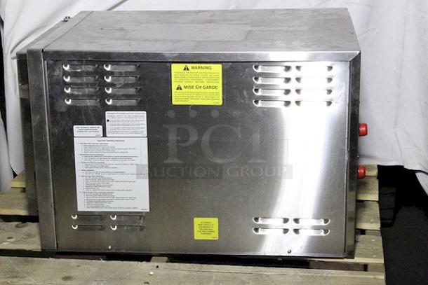 BRAND NEW SCRATCH & DENT! Cleveland 22CET3.1 SteamChef 3 Pan Electric Countertop Steamer - 208V, 1 Phase, 12 kW. Dented on top and sides. S/N: 240423054951 - Image 6 of 7