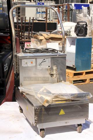 Fryclone 55 lb. Low-Profile Portable Fryer Oil Filter Machine with 2-Way Pump - 120V, 1Ph. Serial No.: 2406043060. Includes FACTORY SEALED, BRAND NEW, Grease Gun & Rubber Tube Assembly!