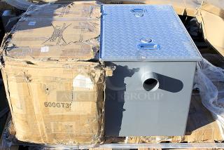 BRAND NEW SCRATCH-N-DENT! Regency 70 lb. 35 GPM Grease Trap with 3" Non-Threaded Connections. 2x Your Bid