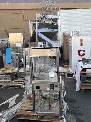 Servit (5) Rotating Pizza Warmers; (1) Non-Rotating Pizza Warmer. 120 Volts	12.5 Amps	1 Phase	1,500 Watts. Glass is Broken, Missing Pieces, Damaged. - Item #1183423