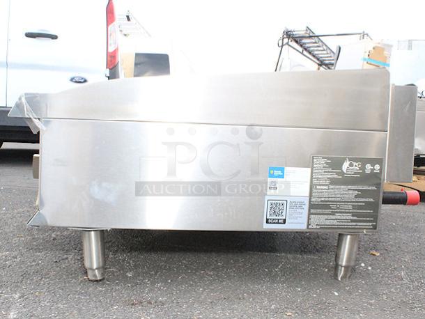 BRAND NEW SCRATCH & DENT! Cooking Performance Group GT-CPG-60-NL 60" Gas Countertop Griddle with Thermostatic Controls - 150,000 BTU. S/N: 2410007374 Legs are bent and unit is dented. - Image 10 of 11
