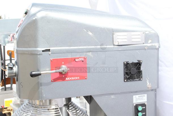 BRAND NEW SCRATCH & DENT Avantco MX60H 60 Qt. Planetary Floor Mixer with Guard & Standard Accessories - 240V, 3 Phase, 2 1/2 hp. S/N: 04012924-177MX60H. - Image 10 of 12