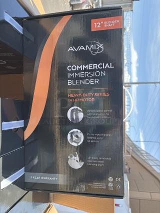 BRAND NEW IN THE BOX! AvaMix IBHD12 12" Heavy-Duty Variable Speed Immersion Blender - 1 1/4 hp.  5x Your Bid.