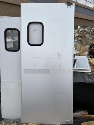 BRAND NEW SCRATCH-N-DENT! OUT OF ORIGINAL PACKAGING! Curtron Service-Pro Series 20 Single Aluminum Swinging Traffic Door - 30" x 84" Door Opening. 2x Your Bid.