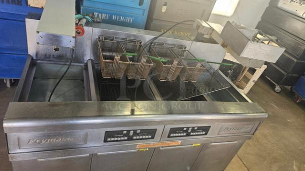 Frymaster Electric Floor Fryer 2 Bay w/ 2 Dump Stations. 480V, 60 Hz, 3 PH. On Casters. Very Good Condition. - Image 2 of 8
