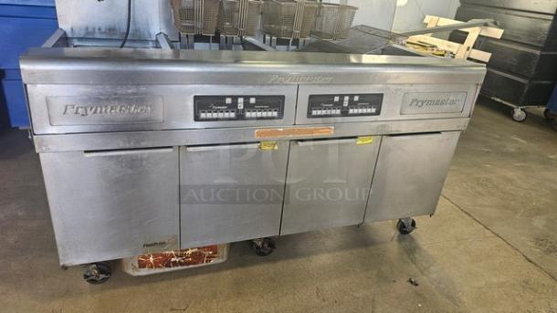 Frymaster Electric Floor Fryer 2 Bay w/ 2 Dump Stations. 480V, 60 Hz, 3 PH. On Casters. Very Good Condition. - Image 3 of 8