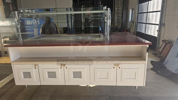 Custom Salad Bar w/ Overhead Sneeze Guard. Nice Condition. - Image 1 of 6