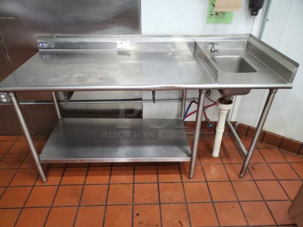 Stainless Steel Work Table w/ Undershelf and Prep Sink. - Image 1 of 1