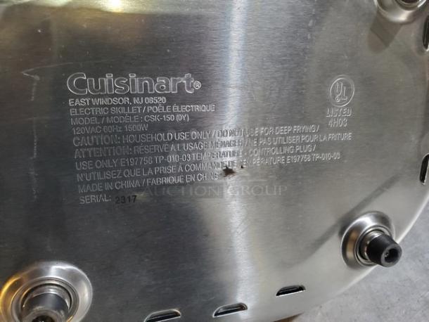 Cuisinart CSK-150 (0Y) Electric Skillet. Very Nice Condition. 120 V, 60 Hz, 1500 W. - Image 3 of 4