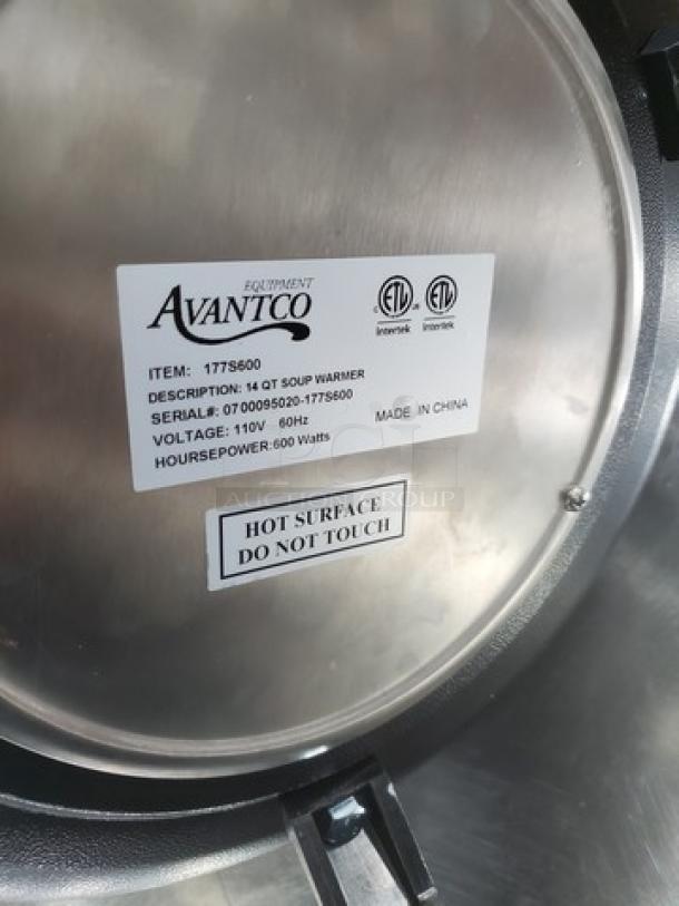 Avantco 14 Qt Soup Warmer. 110 V, 60 Hz, 600W. - Image 5 of 5