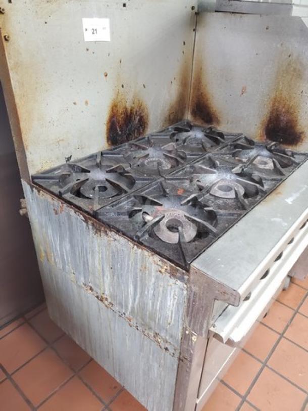 Thermatek 36" 6-Burner Propane Range w/ Oven Base. One Knob is damaged. Good Condition. - Image 6 of 6