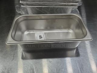 Lot of 5 Browne Anti Jam Steam Pans. 1/3 Size, 4" Deep