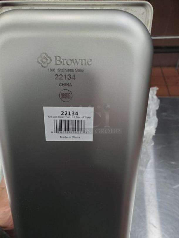 Lot of 5 Browne Anti Jam Steam Pans. 1/3 Size, 4" Deep - Image 2 of 2
