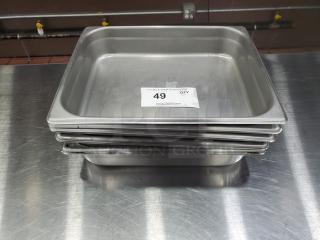 Lot of 5 Winco SPJL-202 - Anti-Jam Steam Pans, 2.5" Depth.