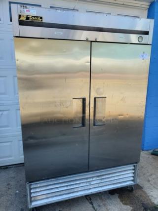 True T-49 54" Solid Reach-In Two-Door Commercial Refrigerator. 1/2 HP, 115 V, 60 Hz, 1 PH.
