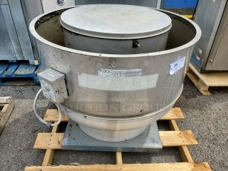 NCA18FA CaptiveAire -28″ Base- Upblast Belt Drive UL762 Listed Exhaust Fan. 3 PH, 1.5 HP, 208 VAC, 60 Hz, 4.7 Full Load Amps.