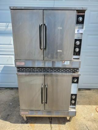 Market Forge Double Stack Natural Gas Convection Oven. BTU 60000, 60 Hz, 1 PH, 120 V, 5 A. (2xbid)