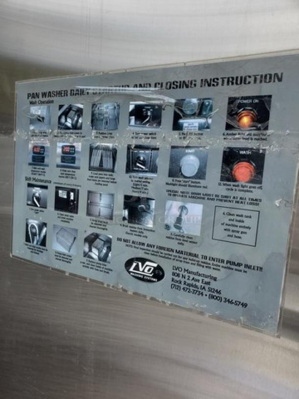LVO FL14G - Front Load Gas Fired Pan Washer. 460 V, 3 PH, 60 Hz, Natural Gas, 48000 BTU. - Image 9 of 14