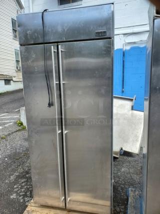 Monogram Side-by-Side Column Refrigerator & Freezer Set.