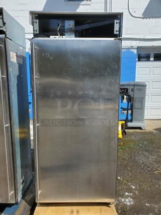 Monogram 36" Panel-Ready Integrated Column Refrigerator. The panel shown (5th picture) covers both the Refrigerator (this listing) and the Freezer unit (item #65). It is recommended that both units are purchased by the same buyer. Otherwise the panel will have to be altered so that each unit will still have a panel.