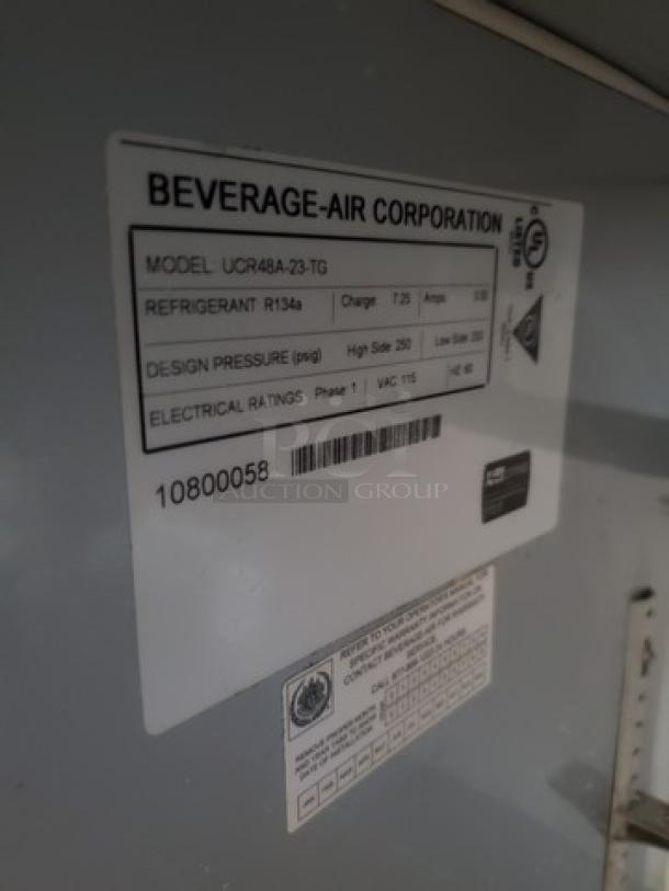 Beverage Air - UCR48A-23 -TG  Undercounter Refrigerator. 115 VAC, 60 Hz, 1PH. - Image 4 of 5