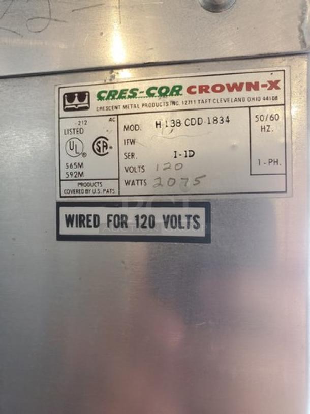 Cres Cor Crown - X Insulated Holding Cabinet. 50/ 60 Hz, 1 PH, 120 V. - Image 6 of 6
