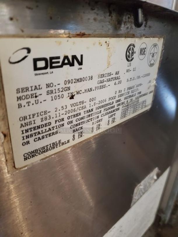 Dean SR152GN Gas Fryer. B.T.U./ HR. - 120000. - Image 5 of 7