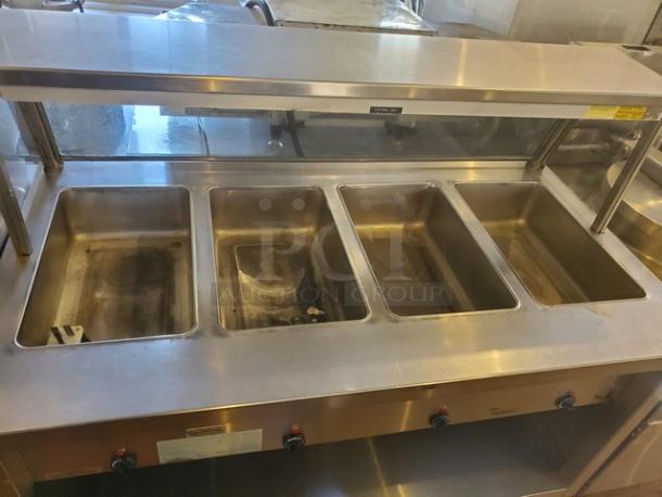 Duke TEHF-60SS 60" Hot Food Table w/ (4) Wells & Undershelf. 208V, 1 PH. Plug appears to have been cut. Will need to be rewired. - Image 2 of 8