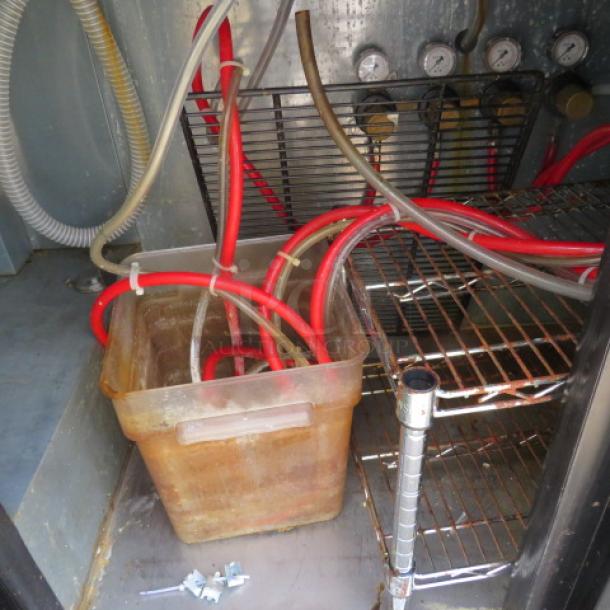One WORKING True 2 Door Kegorator With 2 Towers, 4 Taps, And Drain Tray. 115 Volt.  Model# TDD-3-HC. 69X28X39. $3870.58 - Image 3 of 3
