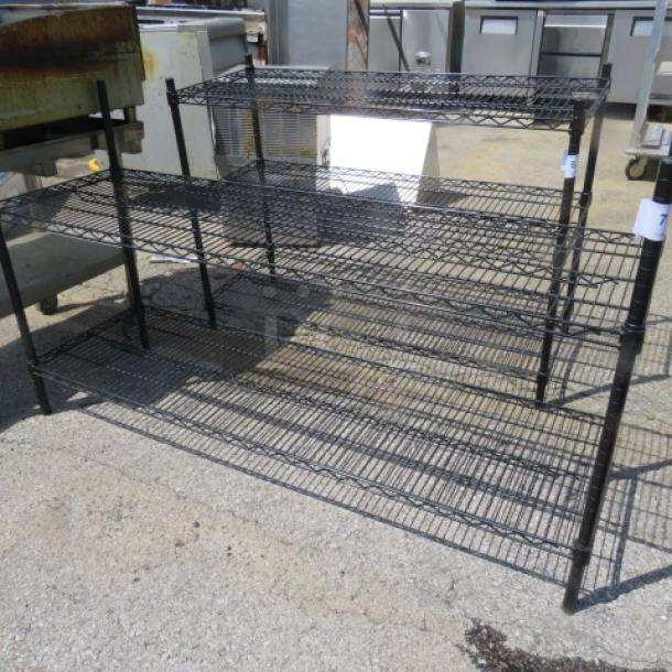 One Black Metro Shelf With 2 Shelves. 60X18X35 - Image 1 of 1