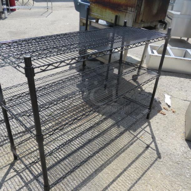 One Black Metro Shelf With 3 Shelves. 48X18X35 - Image 1 of 1