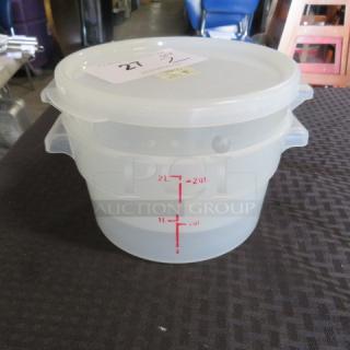 2 Quart Round Food Storage Container With 1 Lid. 2XBID