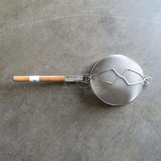 One Wooden Handle Mesh Strainer. - Image 1 of 1