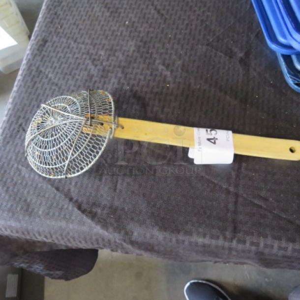 One Wooden Handle Mesh Strainer. - Image 1 of 1