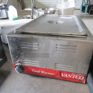One Avantco Food Warmer With Lid. Model# CNTRTP. 120 Volt. 14.5X22.5X9