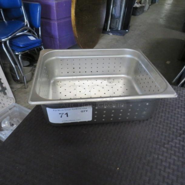 One Half Size 4 Inch Perforated Hotel Pan. - Image 1 of 1