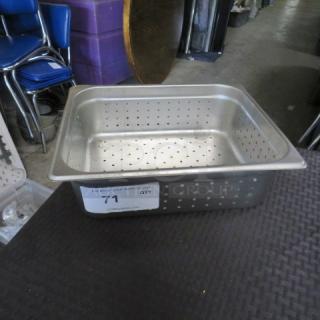 One Half Size 4 Inch Perforated Hotel Pan.
